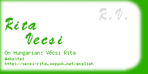 rita vecsi business card